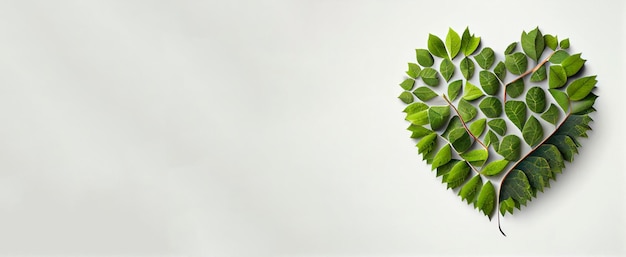 зеленый лист и деревенский лист, собранные в форме сердца