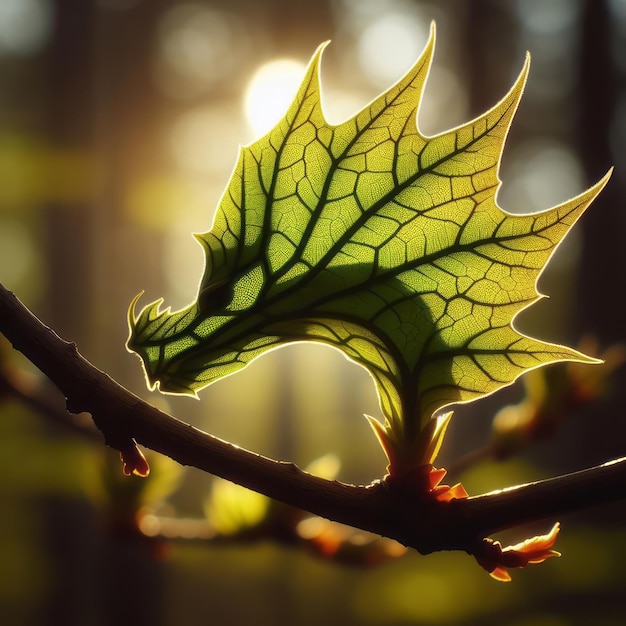 Photo green leaf shape dragon head