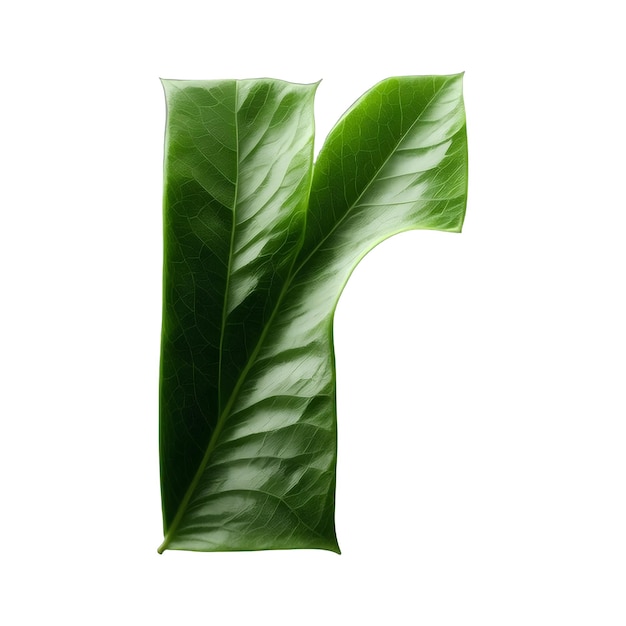 Green leaf typography text design lowercase alphabet r