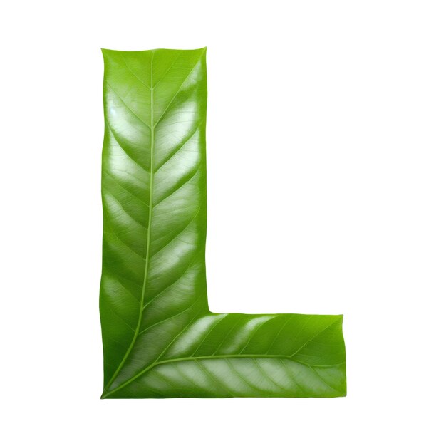 Photo green leaf typography text design uppercase alphabet l