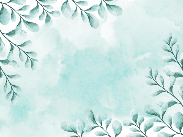 Green Leaf Watercolor Background