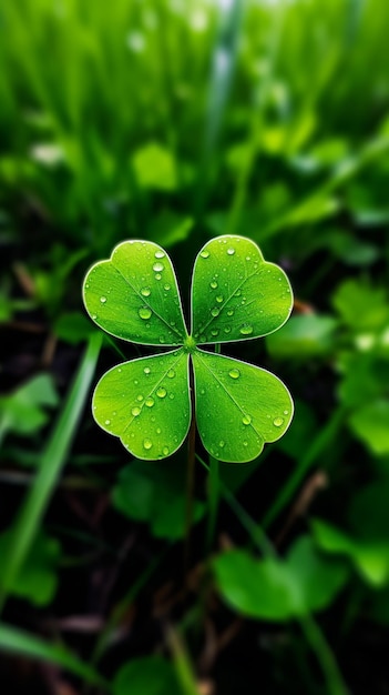 Photo green leaf with blur background