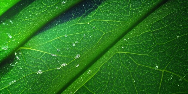 A green leaf with a small amount of water on it