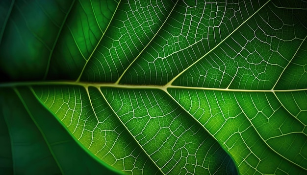 A green leaf with the veins of the leaf.