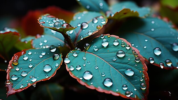 a green leaf with water droplets on it