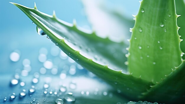 A green leaf with water drops on it