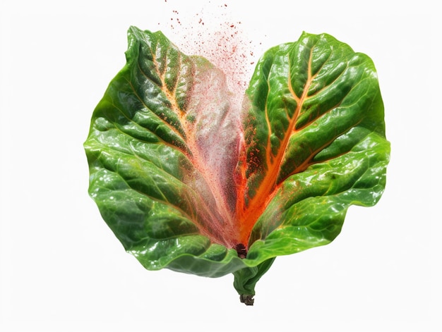 A green leaf with white background