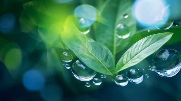 Photo a green leaf with the word rain on it