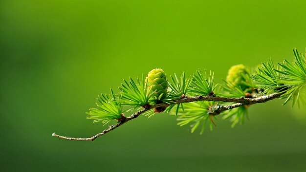 Foto coni di conifere di piante a foglia verde fotografia macro sfocata