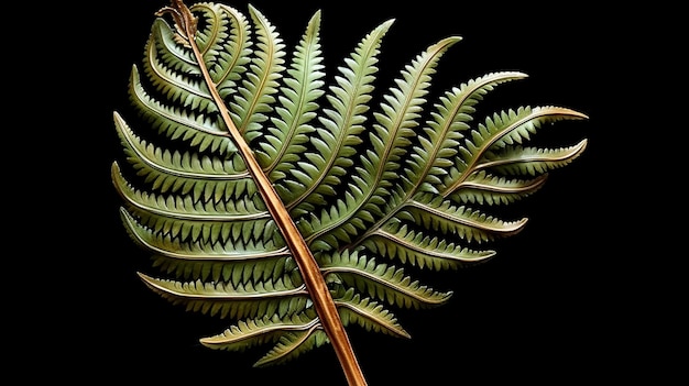Photo green leafed plant with its intricate fern leaves showcases the beauty of nature as each carved plant part unfolds and grows representing the resilience and vitality of botanical life