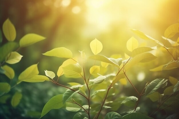 森の中の緑の葉の植物