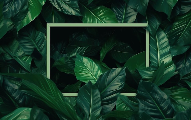 Green leaves background generative ai