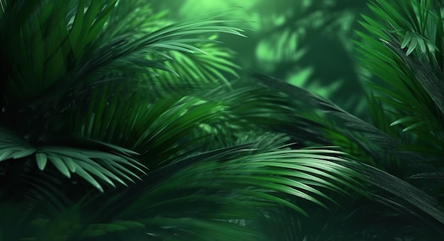 Green leaves background generative ai