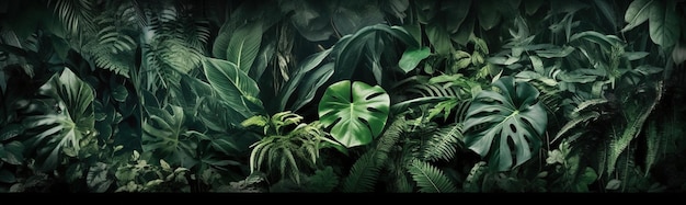 Green leaves background generative ai