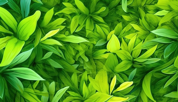 Green leaves background generative ai