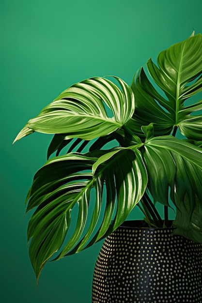 Green leaves background generative ai