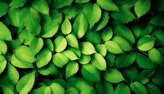 Green leaves background green leaves color tone dark in the morning