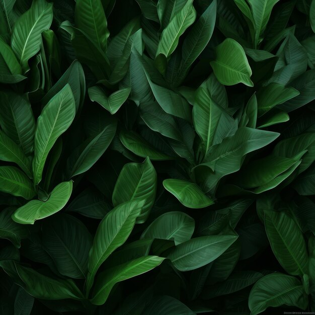 Green leaves background Nature and environment concept Flat lay top view