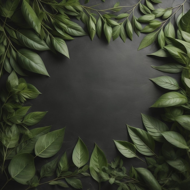 Фото Баннер с зелеными листьями