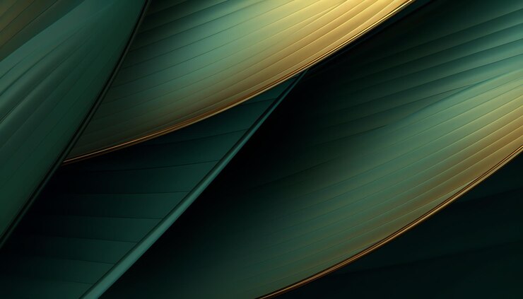 Green leaves on a black background