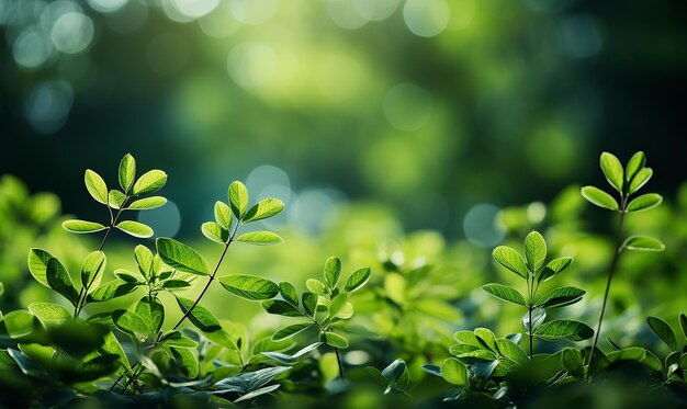 사진 초록색 잎 흐릿한 배경과 보케 자유 정신