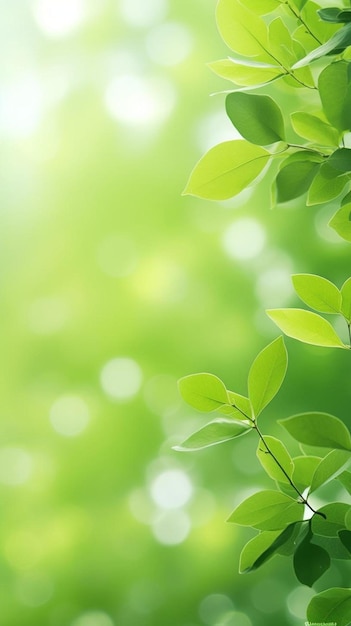 green leaves on a blurred background