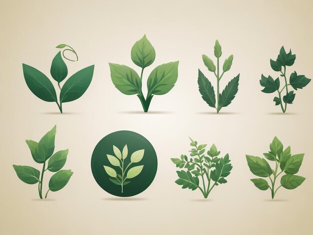 Green Leaves CollectionLeaves icon vector set isolated on whitebackground Elements for eco and bio logosVector Illustration Set of leaf