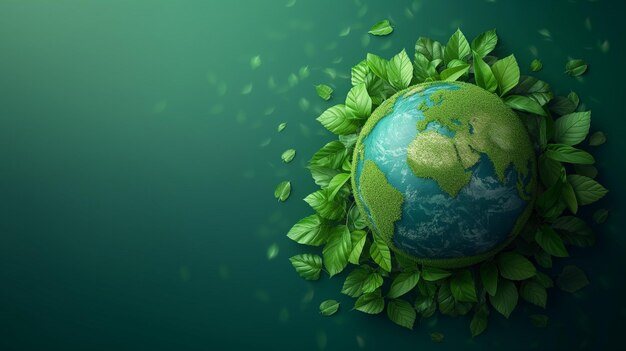 Green Leaves Encircling Earth Illustration