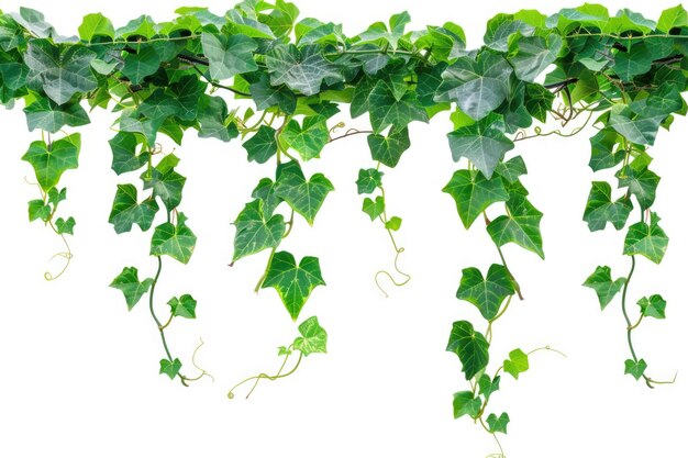 Green leaves Javanese treebine plant isolated on white background