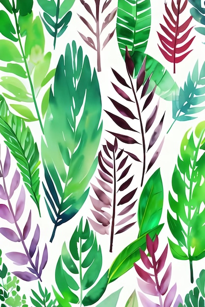 Green leaves pattern