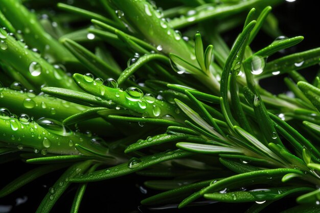 green leaves rosemary close up full frame background