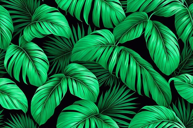 green leaves of a tropical plant with green leaves