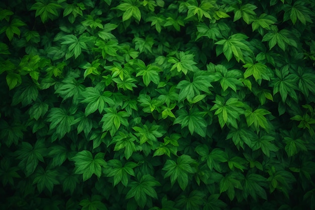 Green leaves wall background