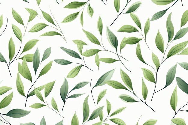 green leaves on white background