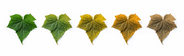 Green leaves on a white background