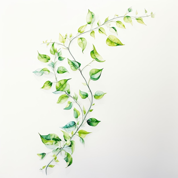 Photo green leaves on a white background