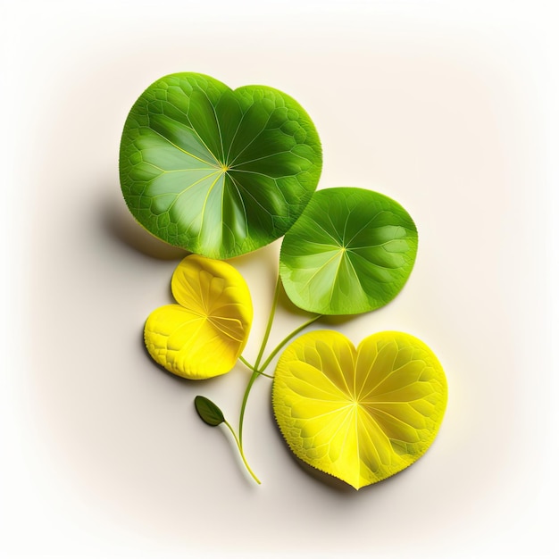 Photo green leaves with three heartshaped leaflets resemble a clover in shape of yellow woodsorrel the c