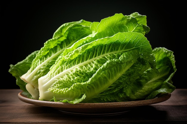 Green Lettuce on Plate Macro Shot