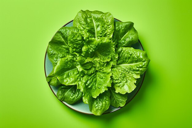 Green Lettuce on Plate Minimalist