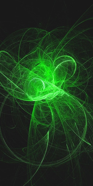A green light is shown in a black background