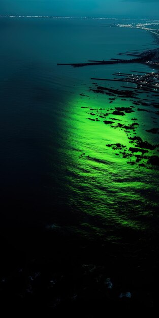 the green light of the sea