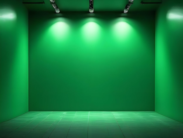 Green light Wall hall Background