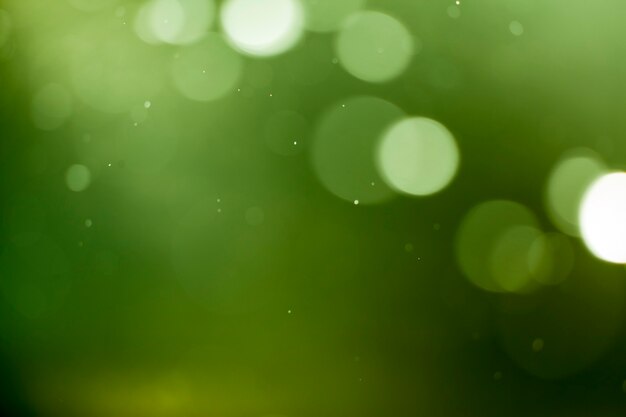 Green lights bokeh background.