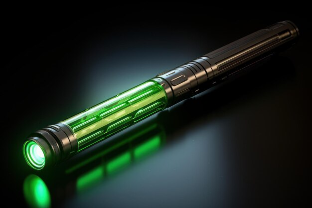 Photo green lightsaber sword generate ai