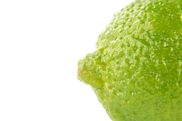 Green lime isolated on white background