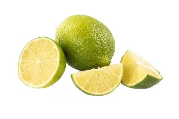 Green lime isolated on white background