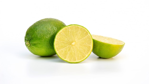 Green lime on a white background.