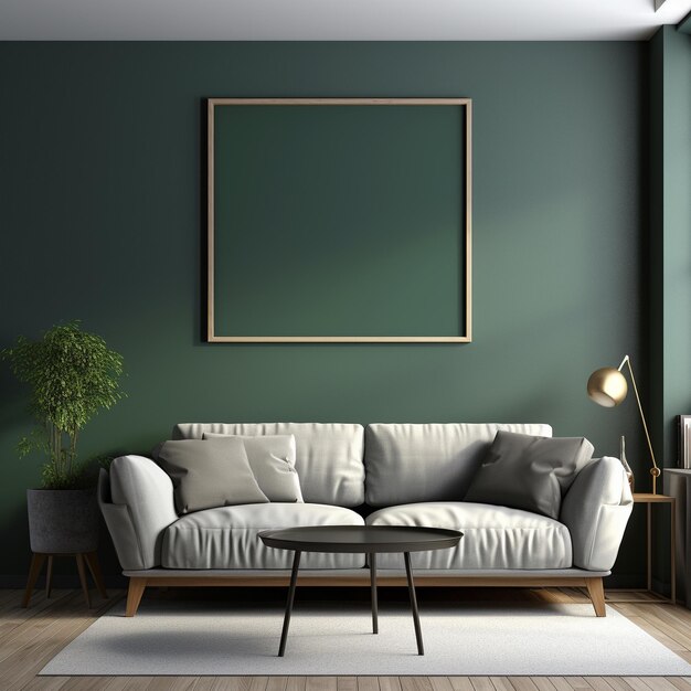 green living room HD 8K wallpaper Stock Photographic Image