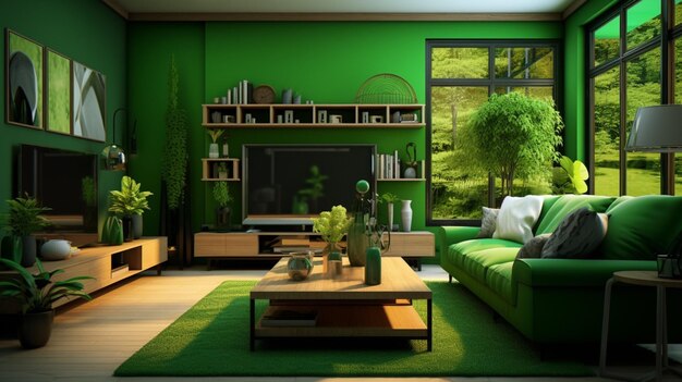 A green living room