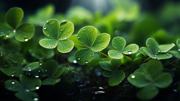 Green lucky clover hd 8k wallpaper stock photographic image